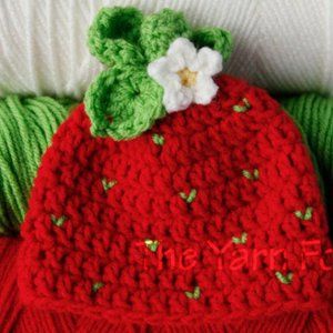 New Newborn Strawberry Hat Photography Prop Knitted